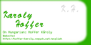karoly hoffer business card
